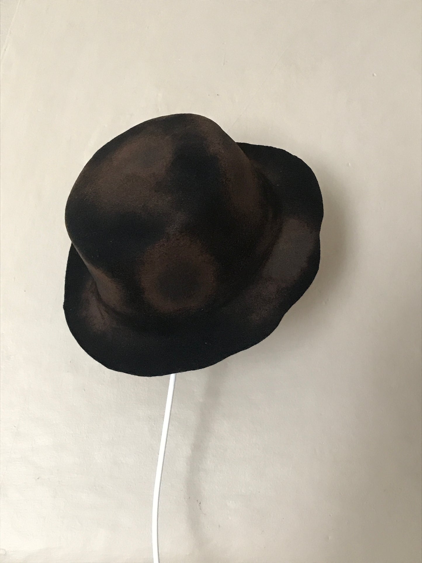 Boater hat, distressed-  Tomoko Tahara millinery works