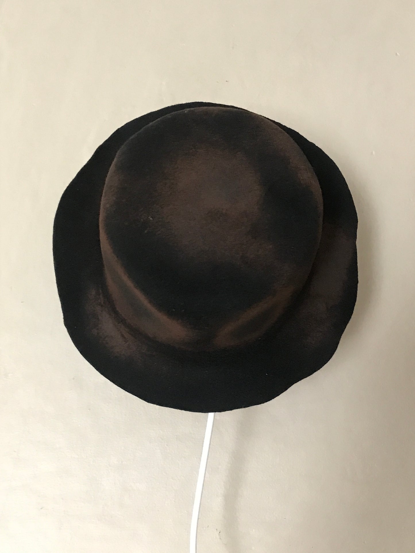 Boater hat, distressed-  Tomoko Tahara millinery works