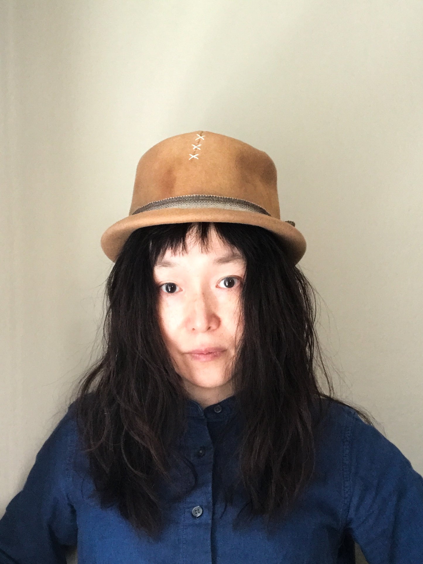 Distressed fur felt hat - Beatnik - Tomoko Tahara millinery works