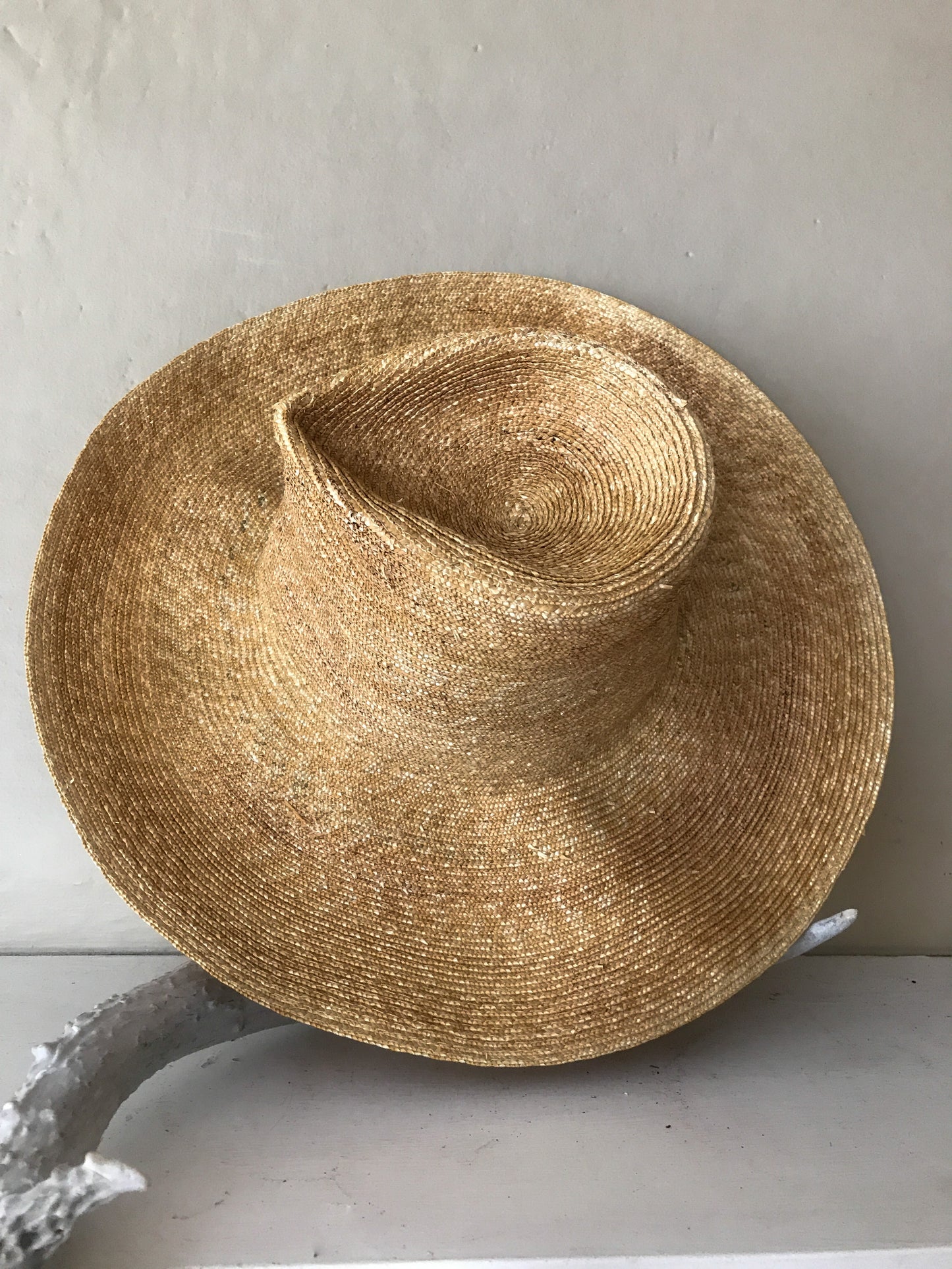 Distressed Italian straw hat - Tomoko Tahara millinery works