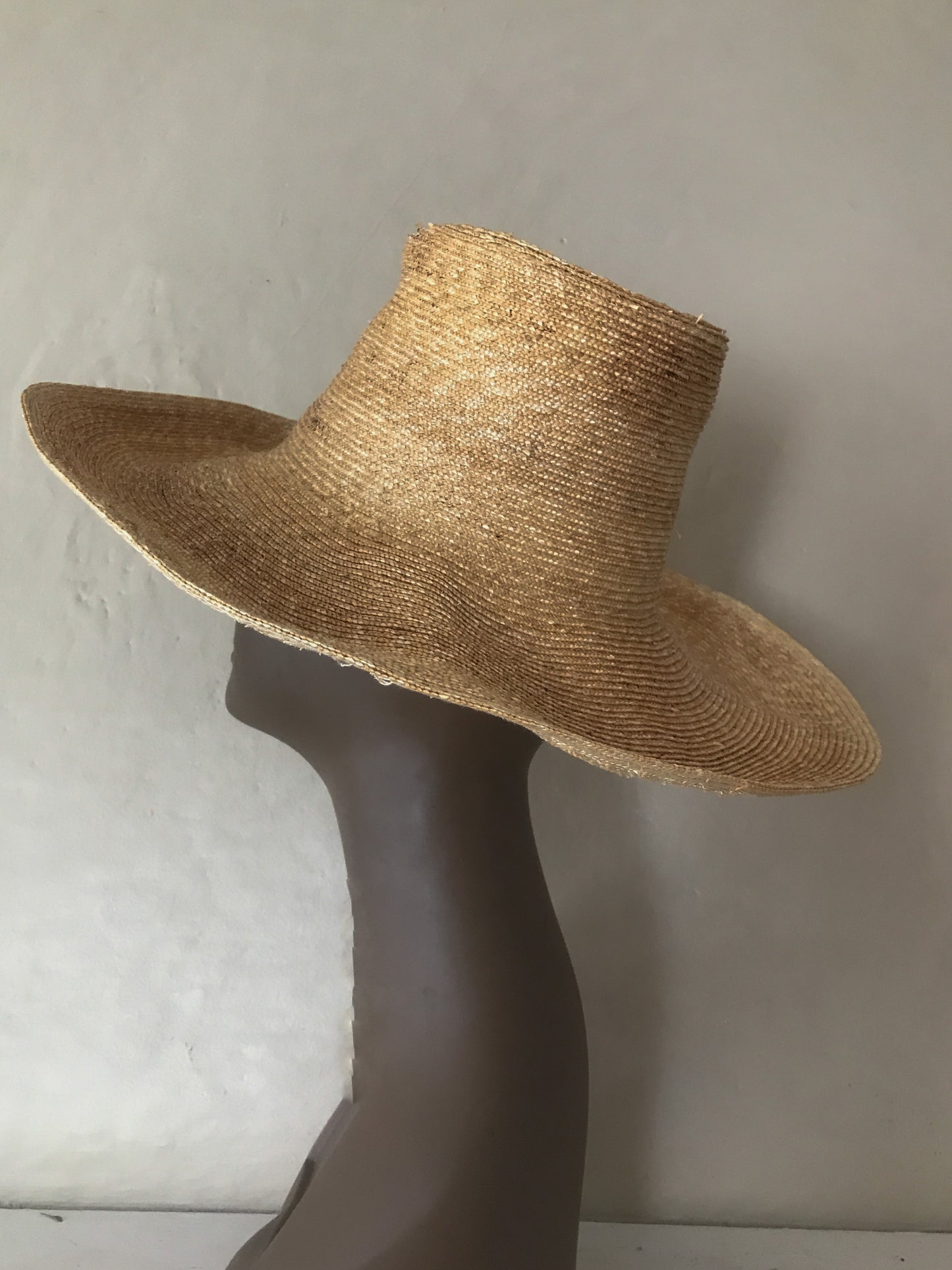 Distressed Italian straw hat - Tomoko Tahara millinery works