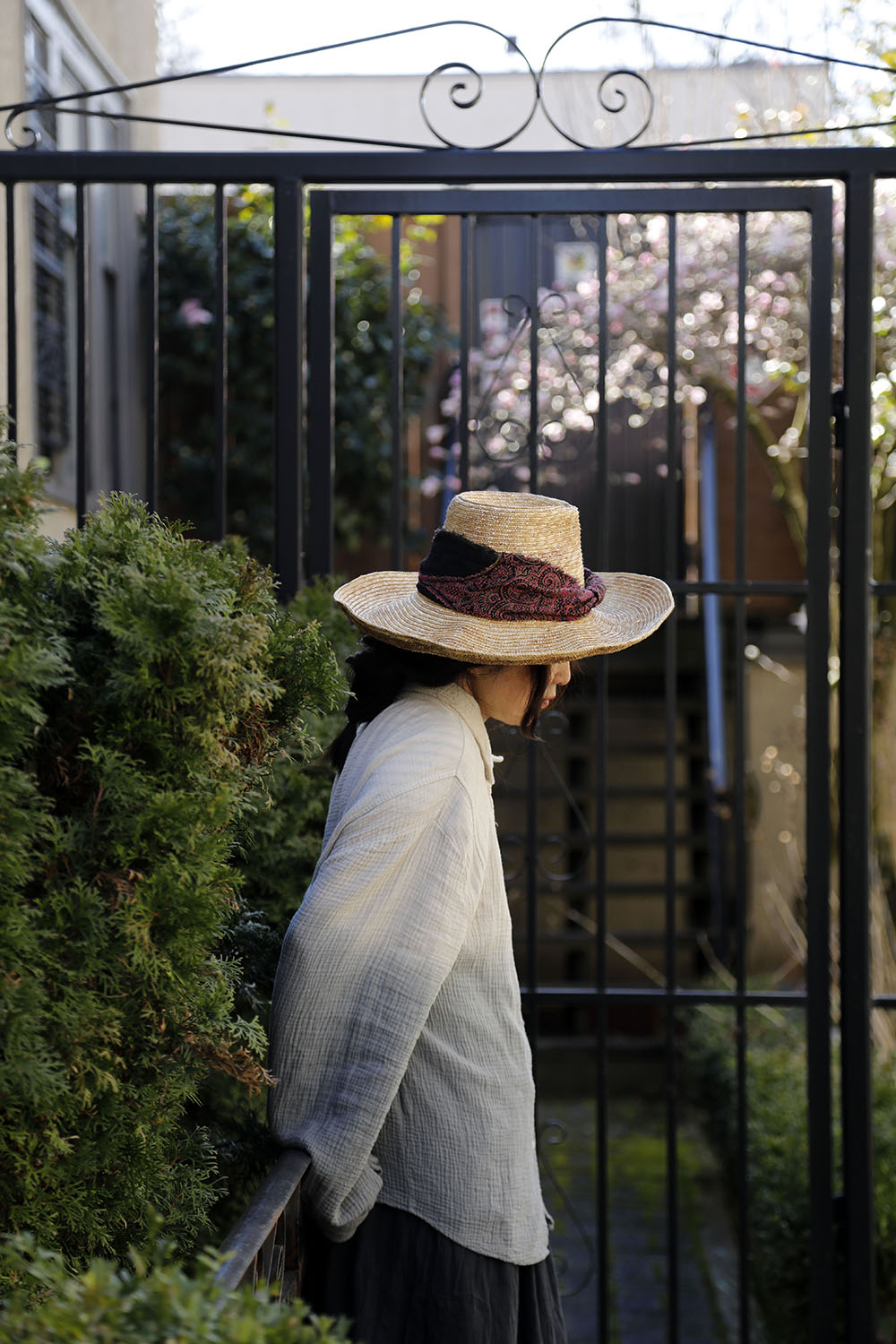 Distressed Italian straw hat - Tomoko Tahara millinery works